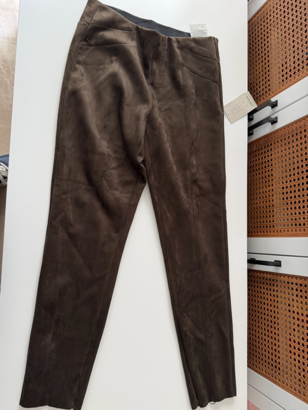 Zara Basic Chocolate Brown Suede-Look Trousers